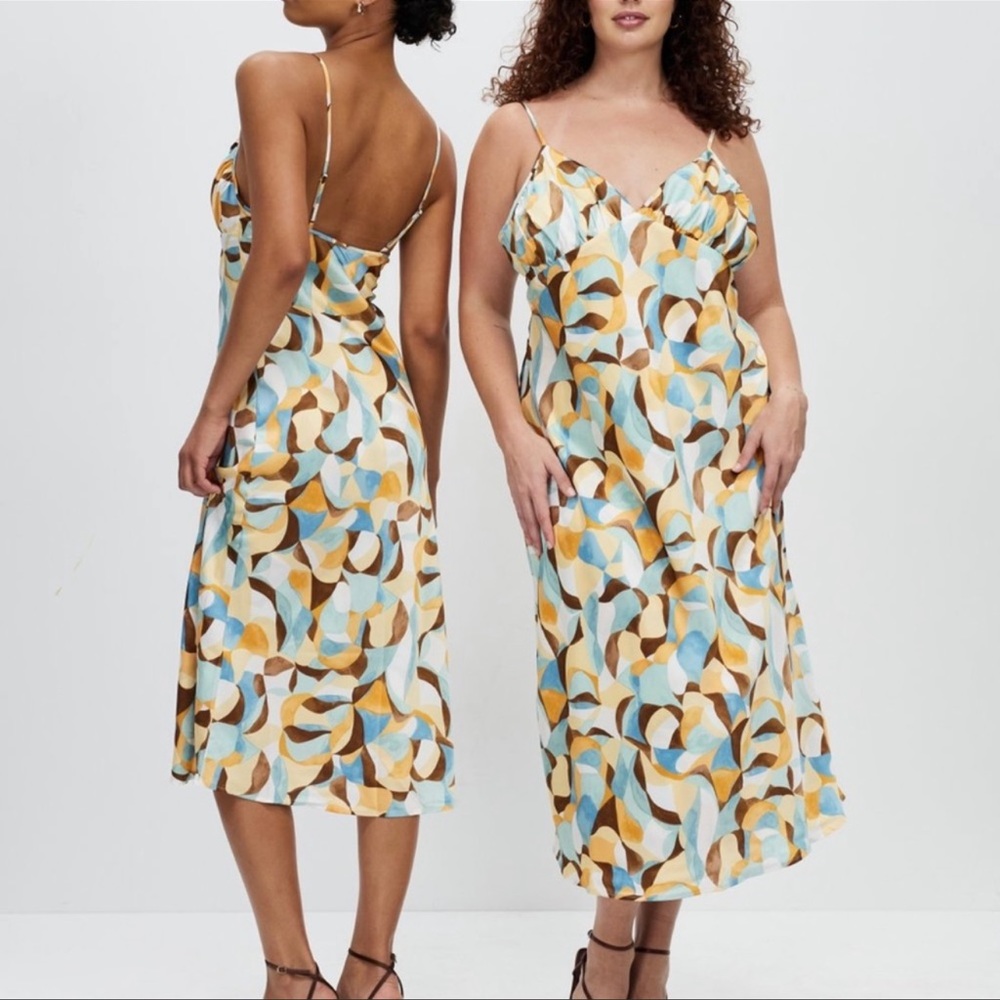 Abercrombie & Fitch Satin Midi Dress